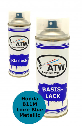 Autolack für Honda B11M Loire Blue Metallic+400ml Klarlack Set